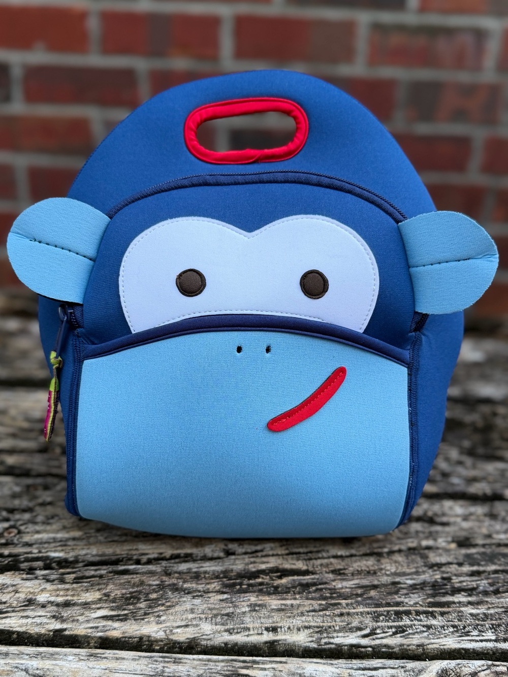 DabbaWalla Children’s Blue Monkey Foam Textile 9”x10”x6” Insulated Lunch Bag P4